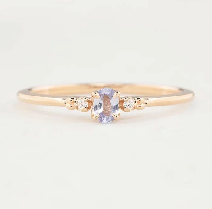 Estel Ring, 0.20ct Light Blue Unheated Sapphire