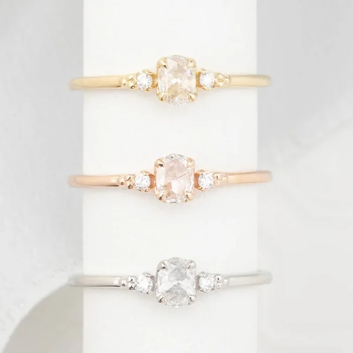 Estel Ring, 0.21ct Oval Rose Cut Diamond (One of a kind)