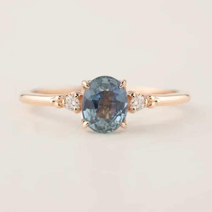 Estel Ring – 1.18ct Blue Sapphire, 14k Rose Gold (One of a kind)