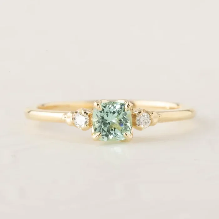 Estel Ring – 4.5mm Natural Mint Tourmaline (One of a kind)