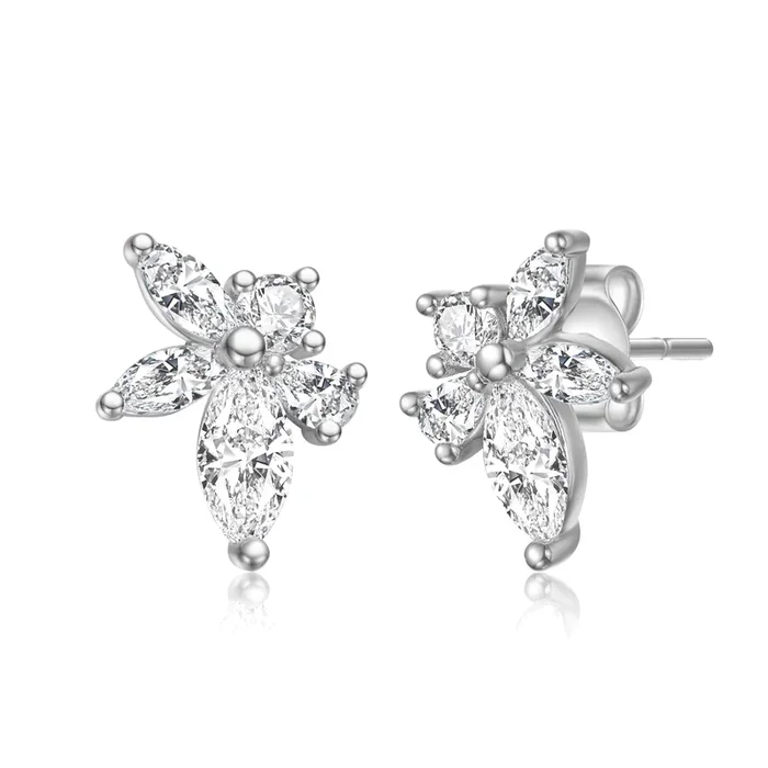 Estelle Leaf Cluster Stud Earrings