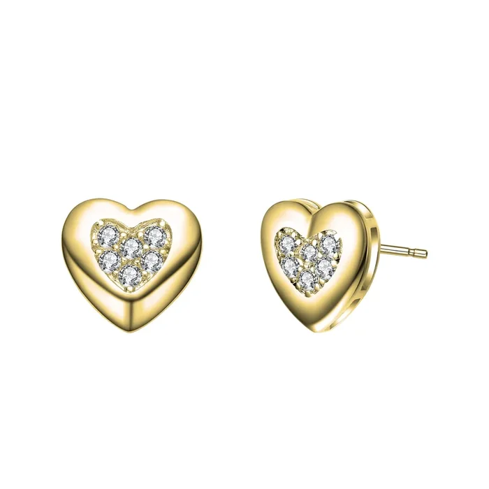 Estelle Moissanite Pave Heart Stud Earrings