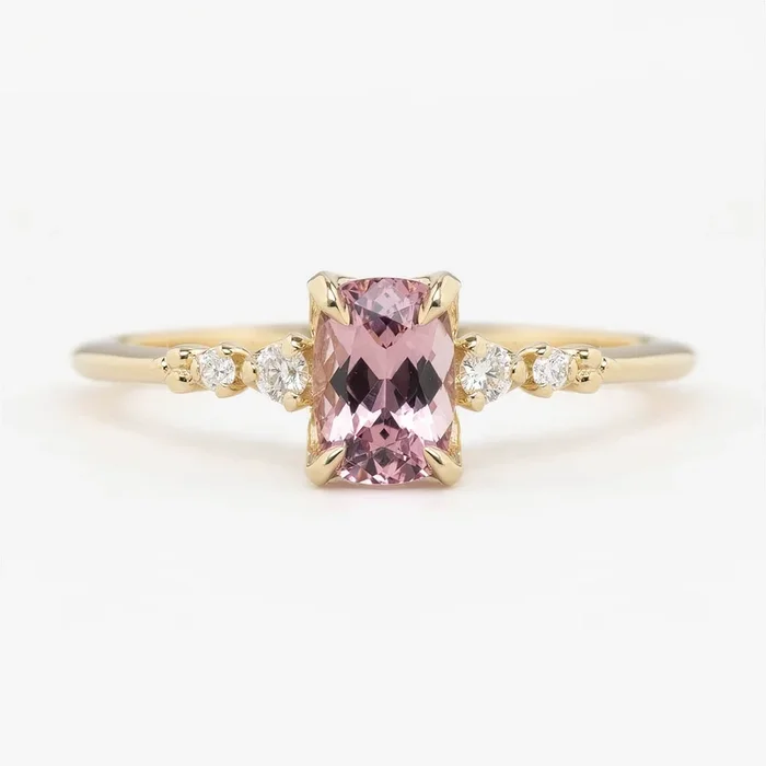 エステルラクスリング グリーンモンタナサファイア 0.75ct 14Kイエローゴールド