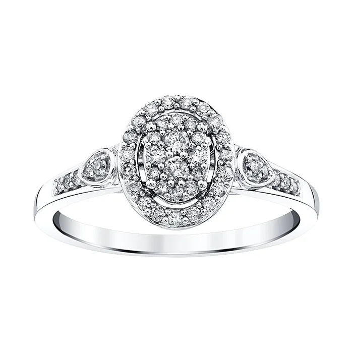 Eternal Embrace Round Diamond Oval Promise Ring