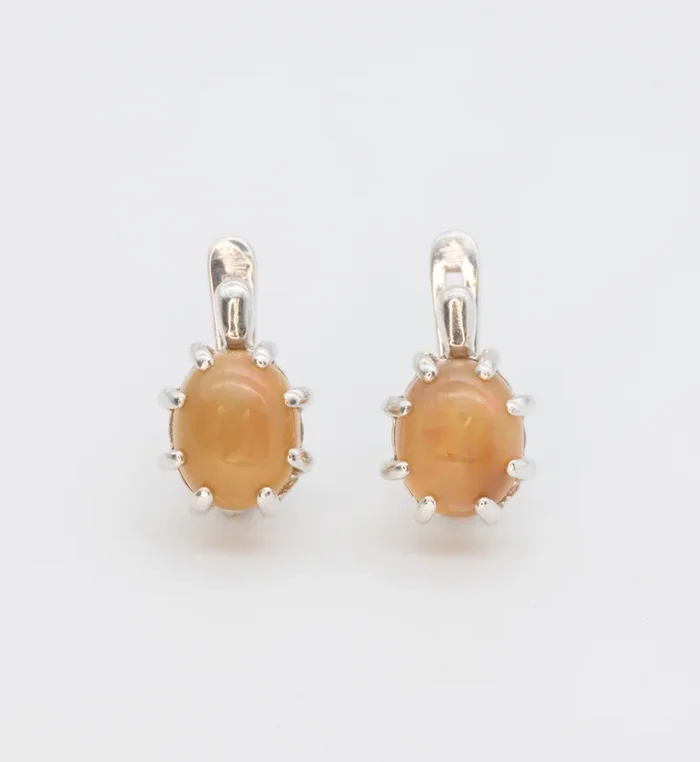 Ethiopian Fire Opal Earrings