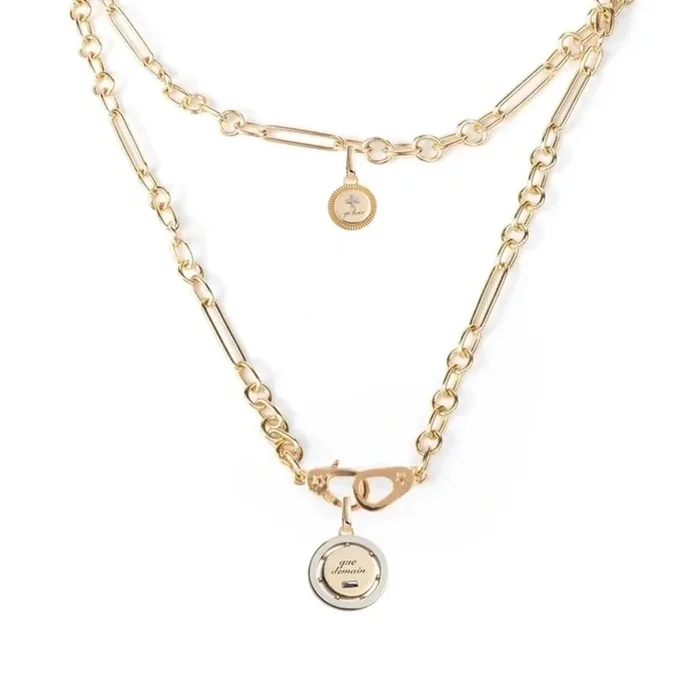 Ever Growing – Vivacity : Double Wrapped Small Mixed Clip Sister Hook Chain Couplet Necklace