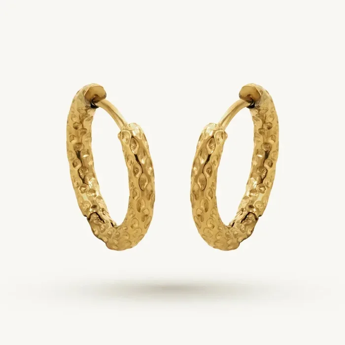 Everyday Textured Golden Hoop Earring