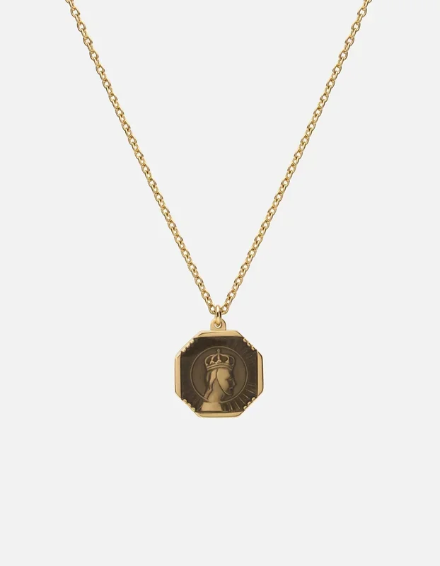 Faceless King Necklace, Gold/Gray