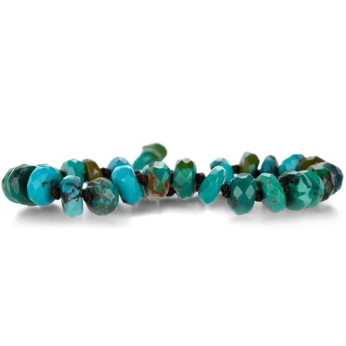 Faceted 10mm Arizona Turquoise Beaded Bracelet