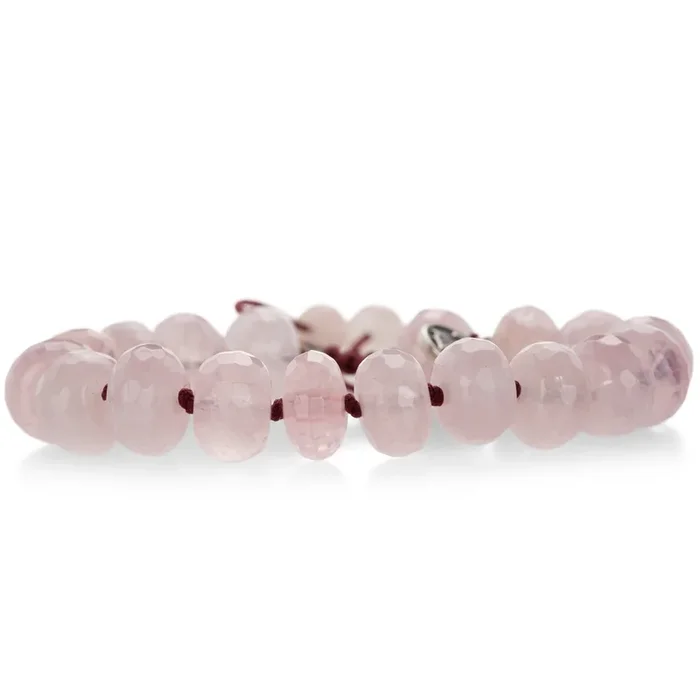 Faceted 12mm Rose Quartz Bracelet
