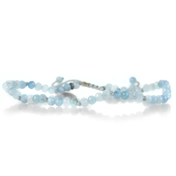 Faceted 4mm Aquamarine Bracelet