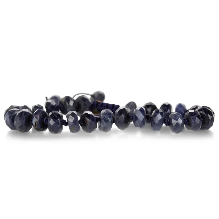 Faceted 8mm Blue Sapphire Bead Bracelet