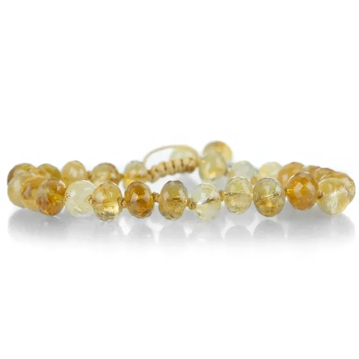 Faceted 8mm Citrine Rondelle Bracelet