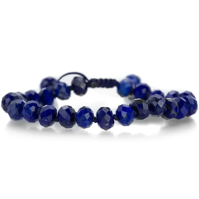 Faceted 8mm Lapis Lazuli Bracelet