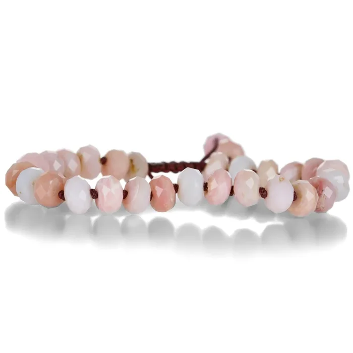 Faceted 8mm Pink Opal Bracelet