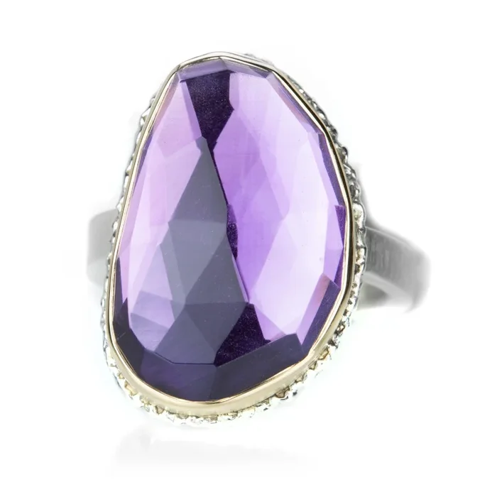 Faceted Amethyst Ring