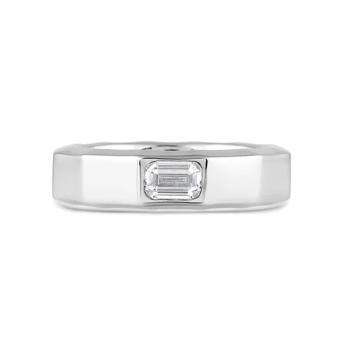 Faceted Bezel Men’s Engagement Ring