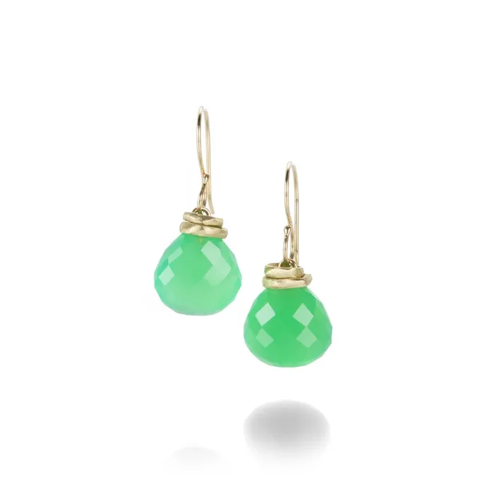 Faceted Chrysoprase Earrings