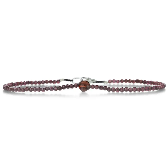 Faceted Double Garnet Beaded Bracelet