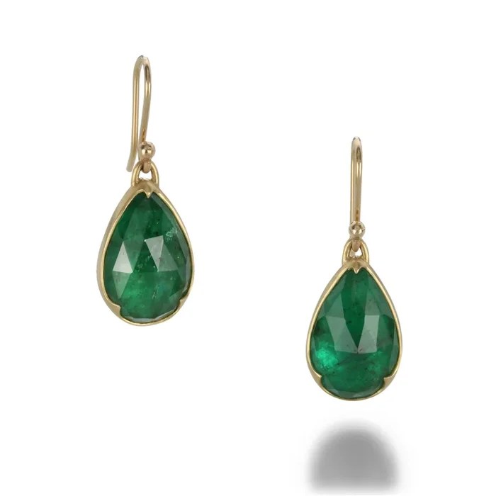 Faceted Emerald Earrings