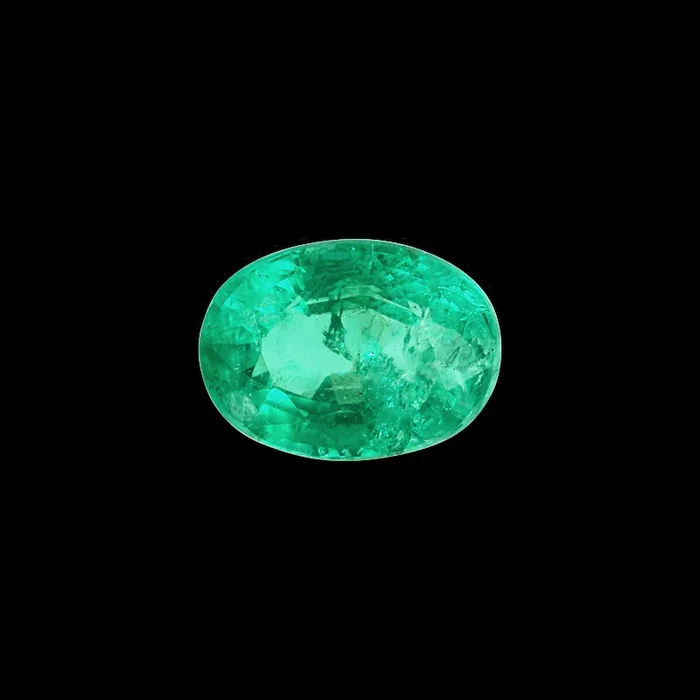 Faceted Emerald Oval