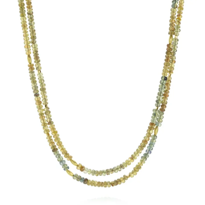 Faceted Green Sapphire Wrap Bracelet