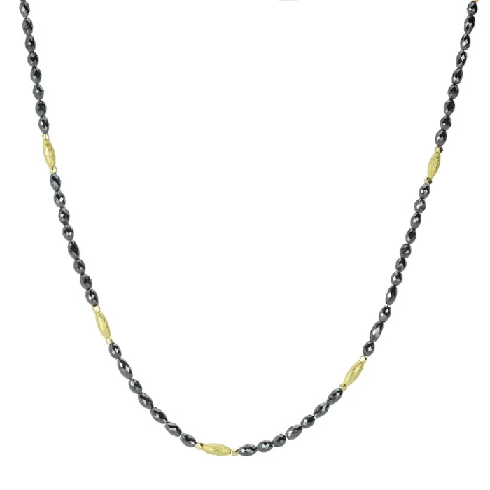 Faceted Oval Black Diamond Necklace