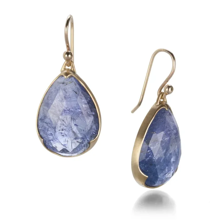 Faceted Pear Tanzanite Earrings