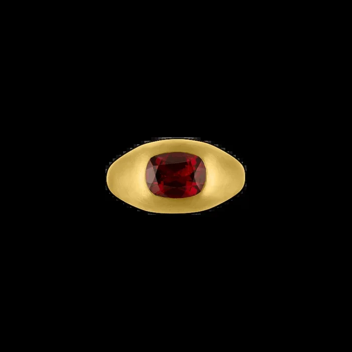 Faceted Spessartite Garnet Cushion Roz Ring