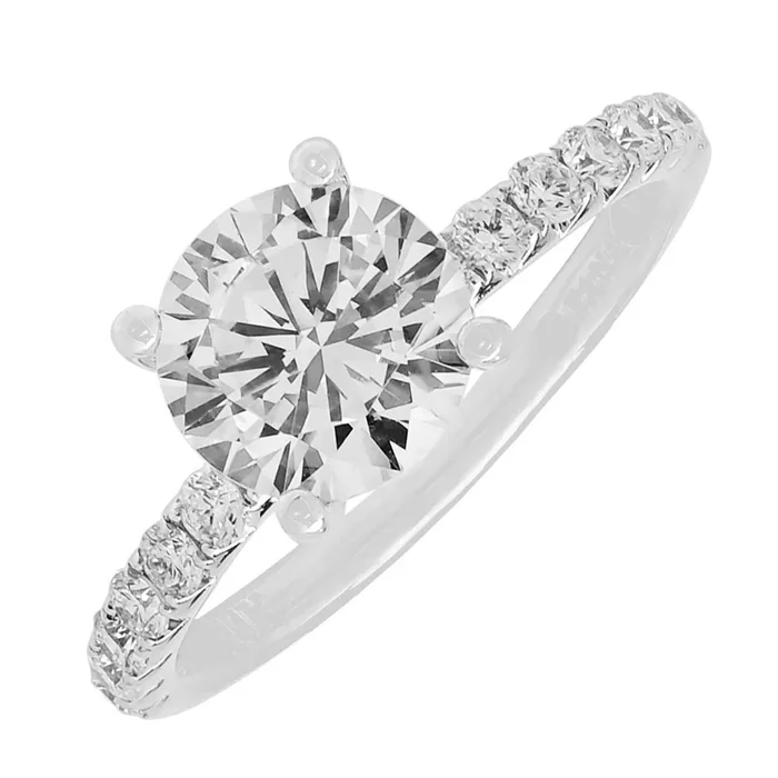 Fana Classic Hidden Halo Diamond Engagement Ring Setting in 14kt White Gold (3/8ct tw)