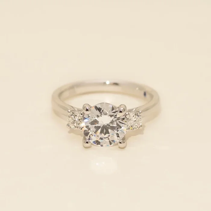 Fana Three Stone Diamond Engagement Ring Setting in 14kt White Gold (5/8ct tw)