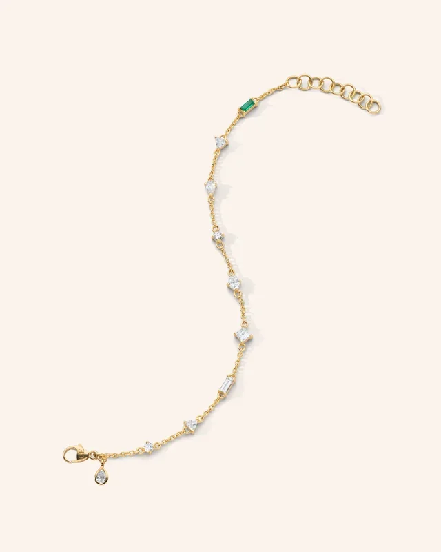 Fancy Cut Staggered Diamond Tennis Bracelet