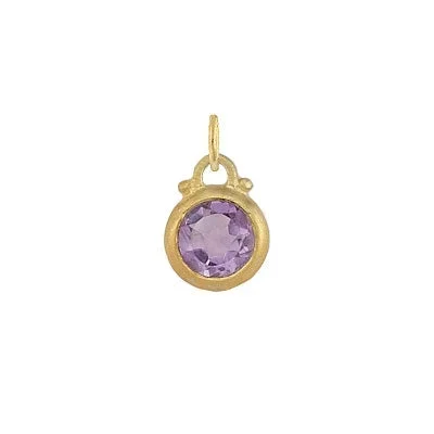 February — Amethyst Birthstone Charm in Gold – FINAL SALE