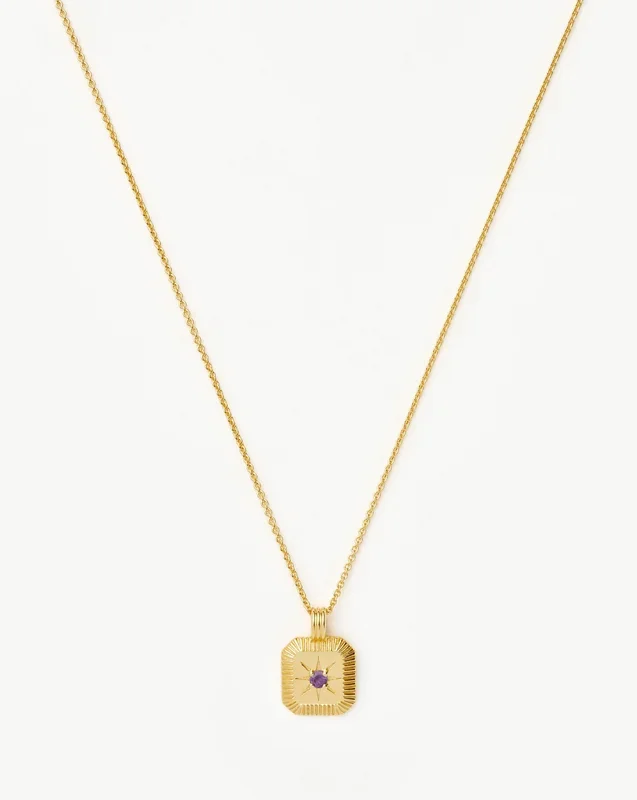 February Birthstone Pendant Necklace | 18ct Gold Vermeil/Amethyst