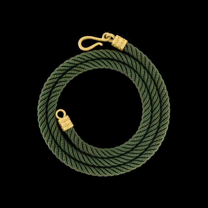 Fern Green Twisted Silk Rope Collar