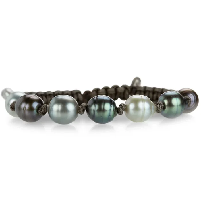 Fijian Keshi Pearl Brown Cord Bracelet