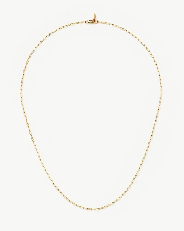 Fine Classic Paperclip Chain Necklace | 14k Solid Gold