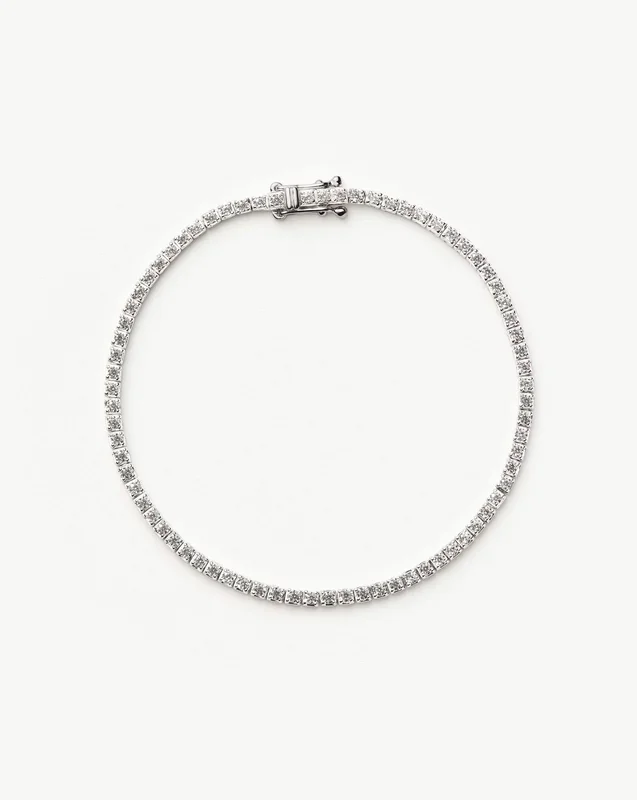 Fine Diamond Tennis Bracelet – Size XS/S | 14ct Solid White Gold Lab Grown Diamonds