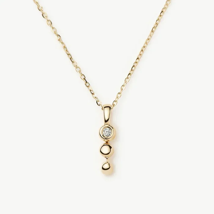 Fine Diamond Trio Necklace | 14k Yellow Gold