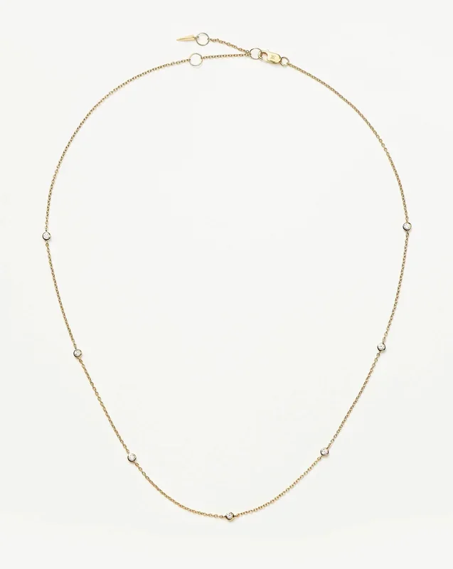 Fine Floating Diamond Necklace | 14ct Solid Gold