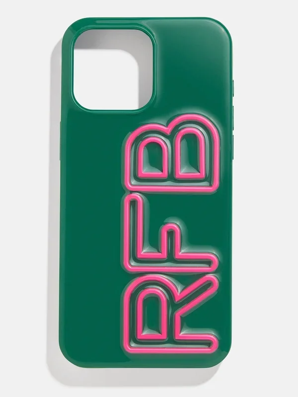 Fine Line Custom IPhone Case – Green/Hot Pink