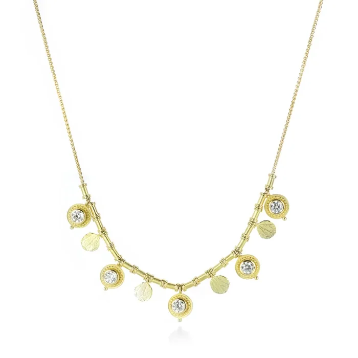 Five Diamond Drop Necklace