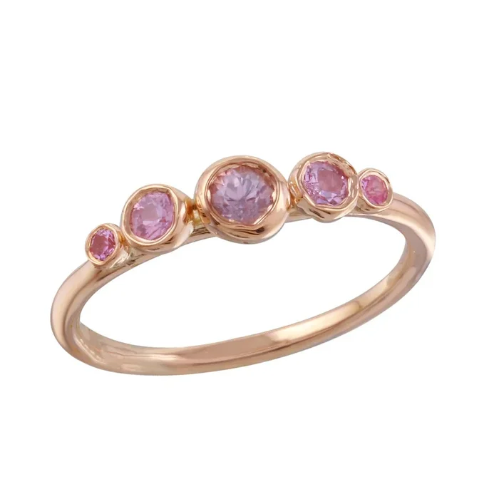 Five Pink Sapphire Ring