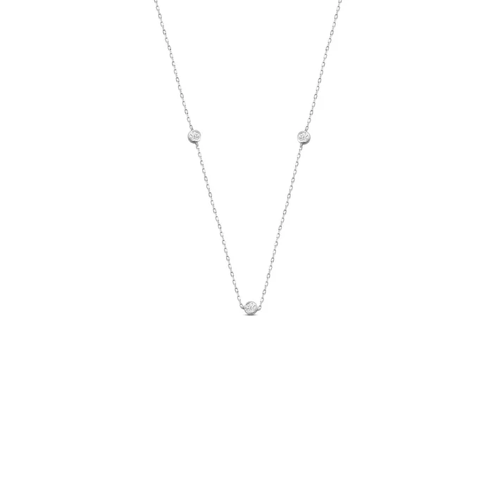 Five Stone Station Diamond Necklace