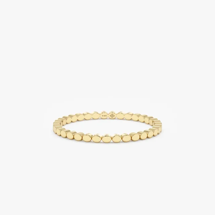 Flat Bead Wedding Band, Drew