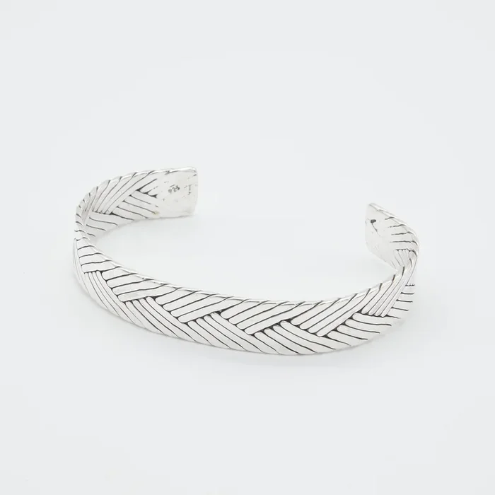 Flat Braid Sterling Silver Cuff