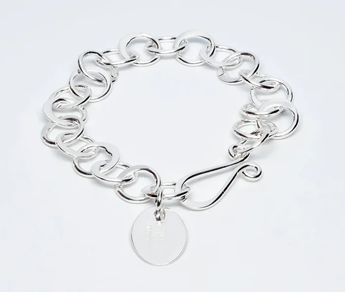 Flat Circle Sterling Silver Bracelet