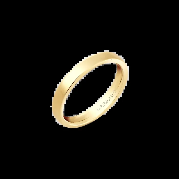 Flat Court Softened Edges Wedding Ring in 18ct Yellow Gold | 3mm