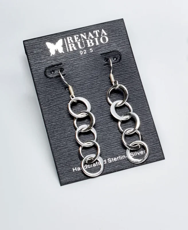 Flat Sterling Silver Circle Earrings