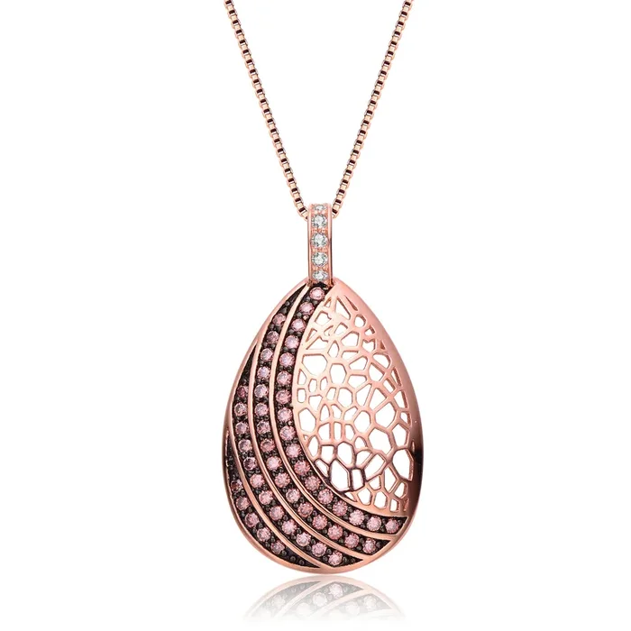 Fleur Drop Pendant with Pave Necklace